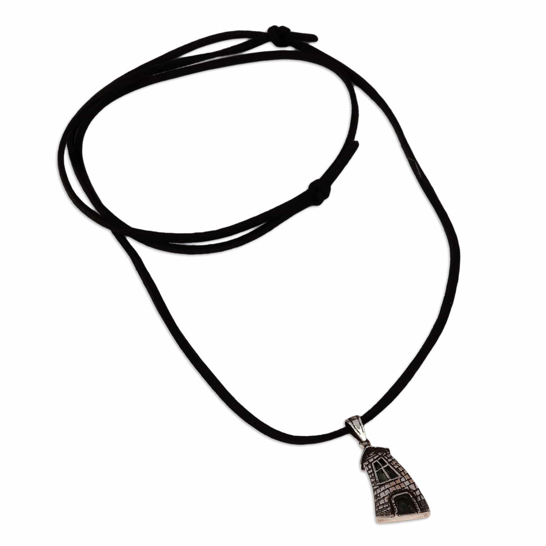 Inspirational Sterling Silver House Cord Pendant Necklace - Memories from Home