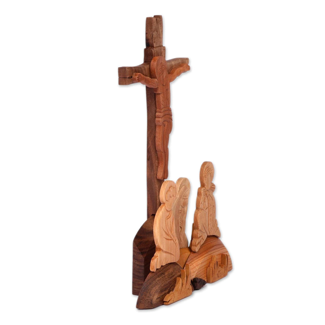 Hand-Carved Religious Wood Sculpture of The Crucifixion - Crucifixion of Jesus