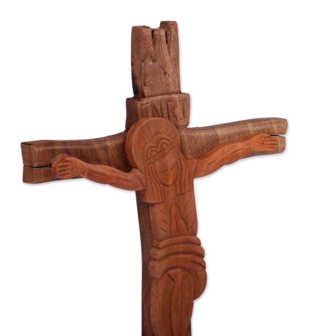 Hand-Carved Religious Wood Sculpture of The Crucifixion - Crucifixion of Jesus