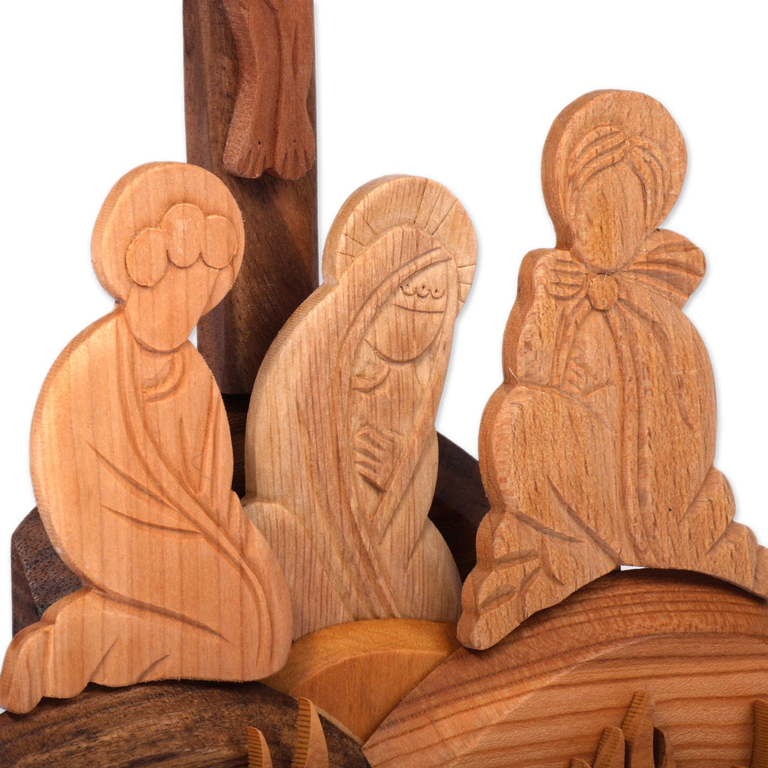 Hand-Carved Religious Wood Sculpture of The Crucifixion - Crucifixion of Jesus