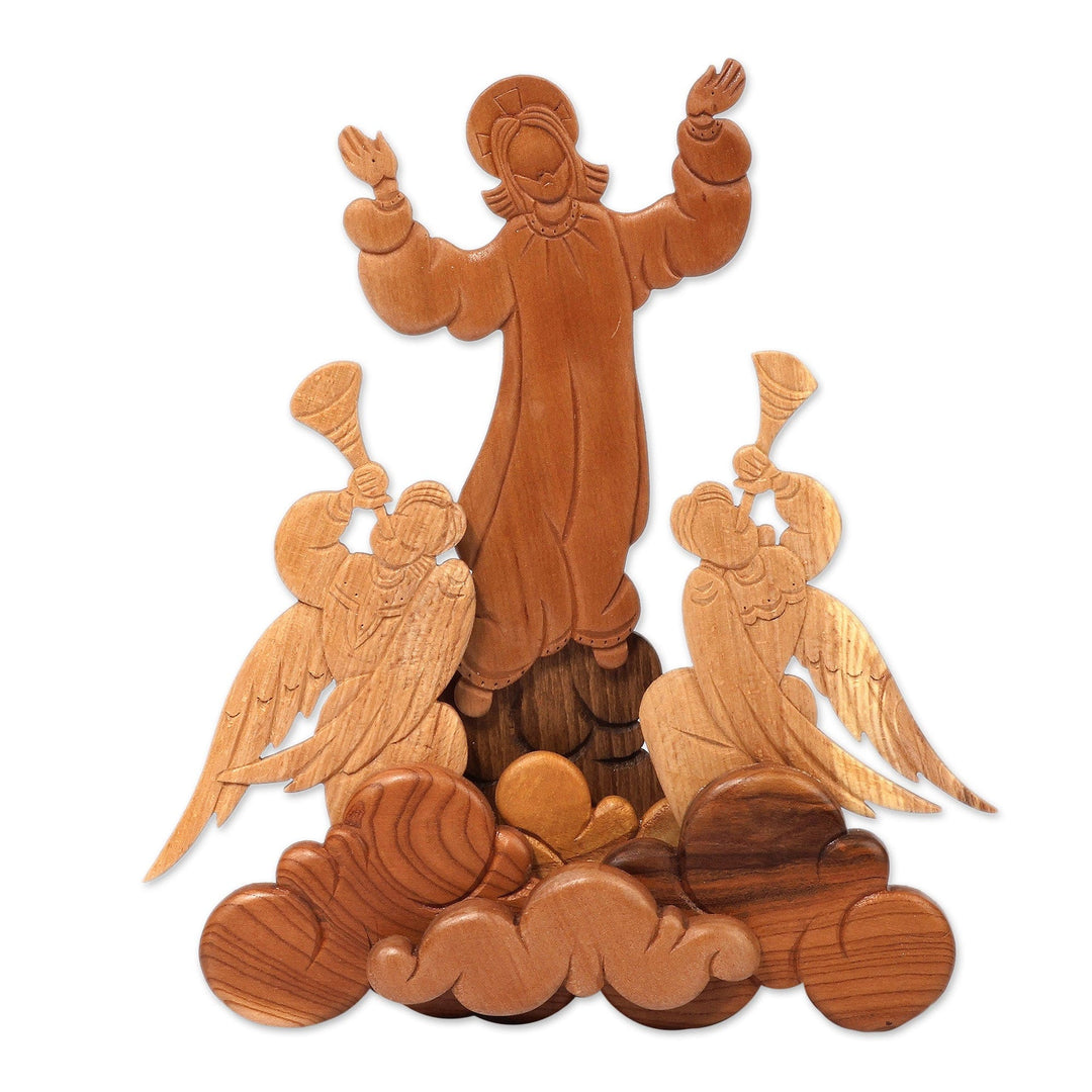 Artisan-Made Religious Wood Sculpture of The Resurrection - Resurrection of Jesus