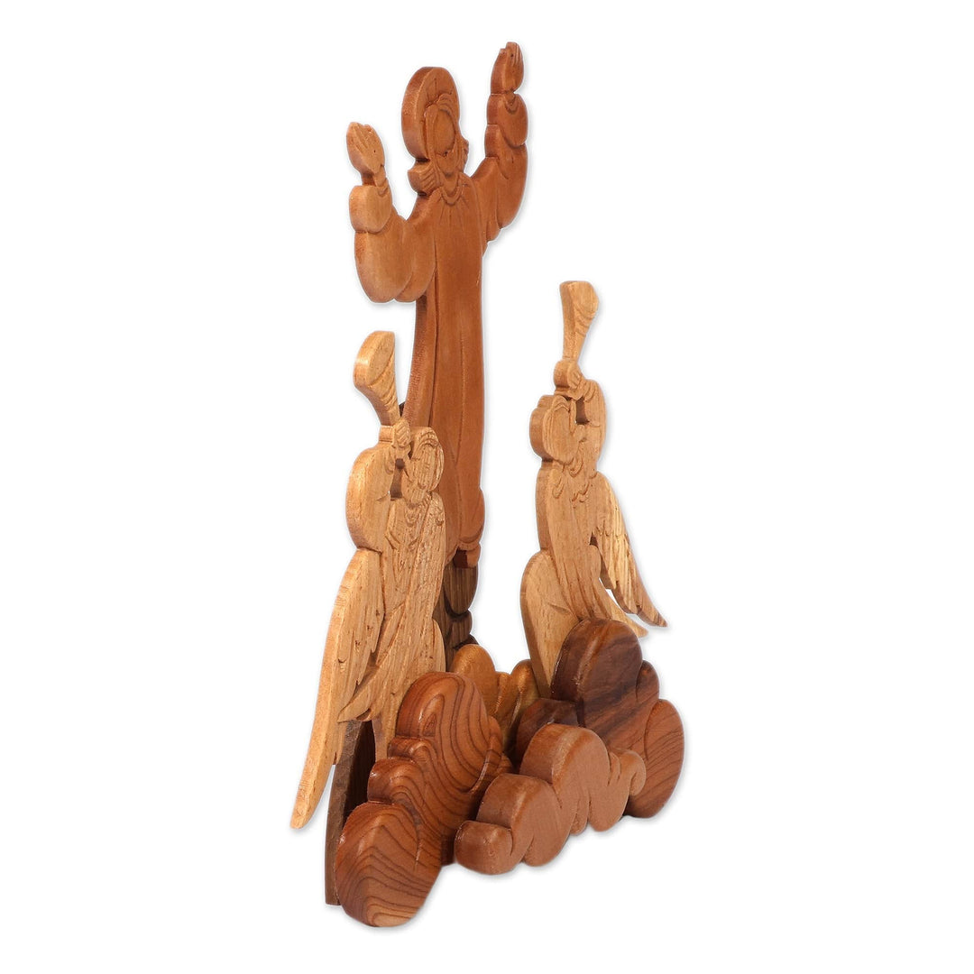 Artisan-Made Religious Wood Sculpture of The Resurrection - Resurrection of Jesus
