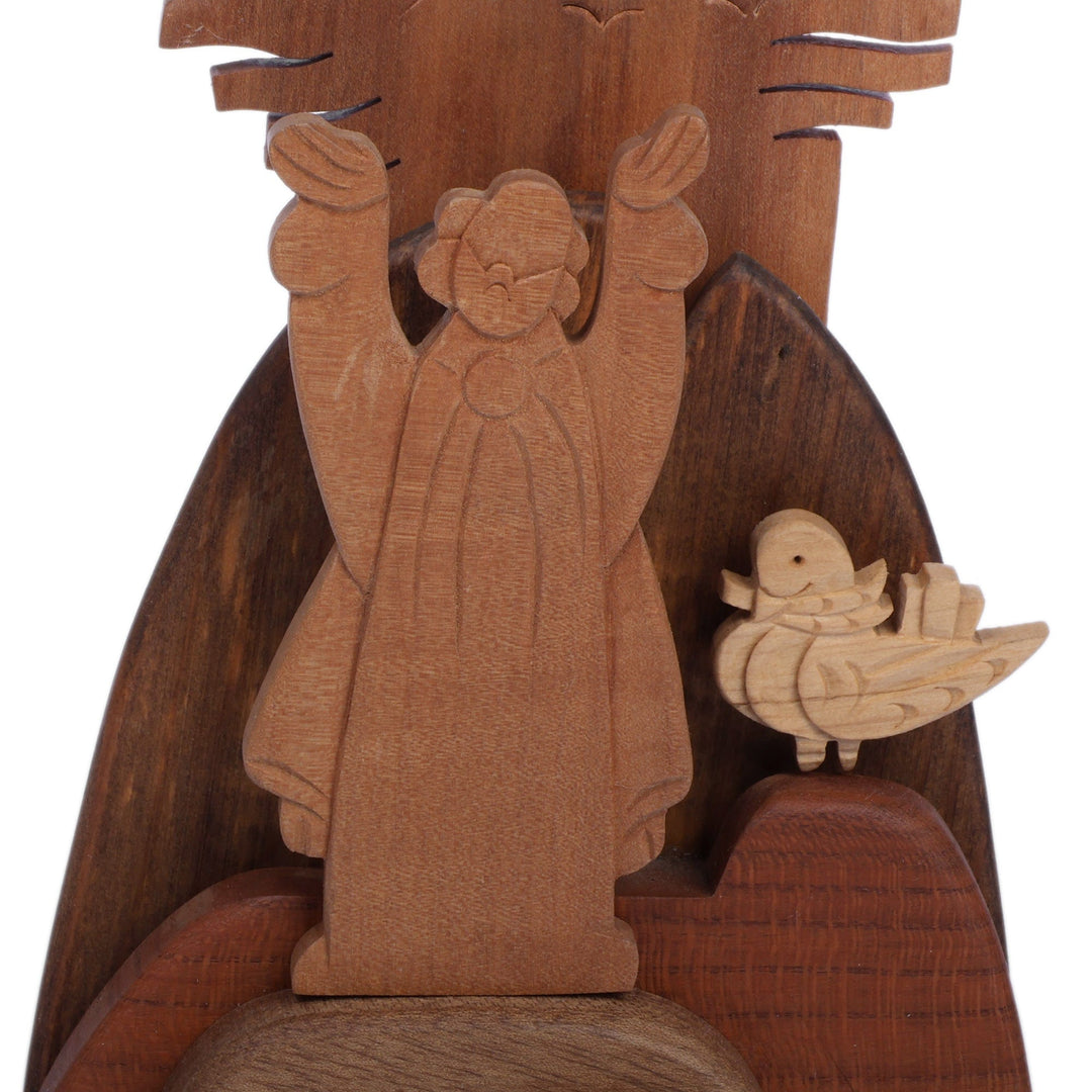 Genesis Flood-Inspired Handmade Wood Sculpture from Armenia - Noah and Dove