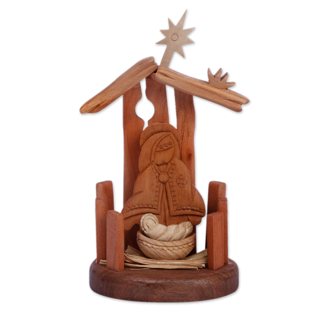 Mary and Baby Jesus Wood Sculpture Hand-Carved in Armenia - Sacred Nurture