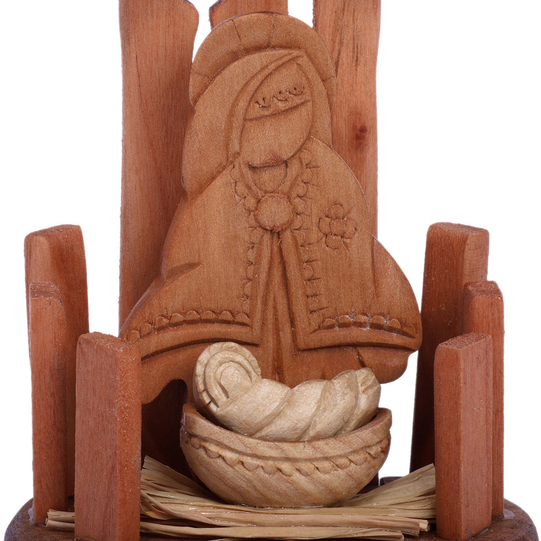 Mary and Baby Jesus Wood Sculpture Hand-Carved in Armenia - Sacred Nurture