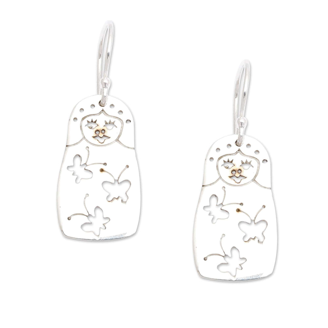 Butterfly-Themed Whimsical Sterling Silver Dangle Earrings - Butterfly Girl