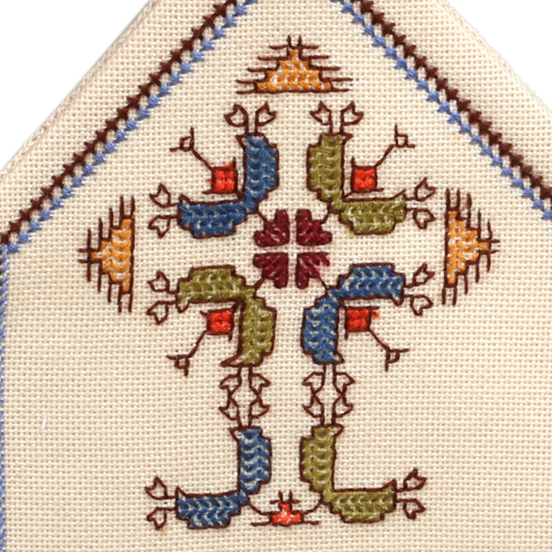 Classic Embroidered Cross-Themed Fringed Cotton Ornament - Cross Blessings