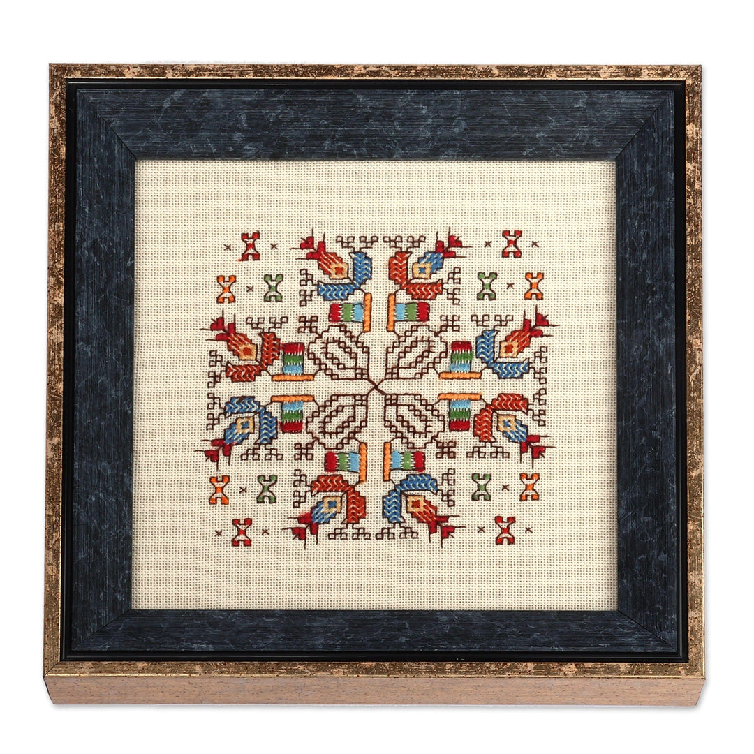 Traditional Armenian Artisan-Made 100% Cotton Cross Wall Art - Tapestry of Faith