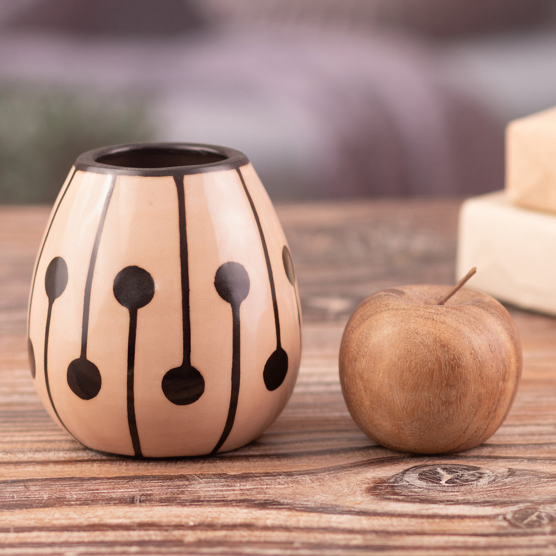 Minimalist-Inspired Painted Folk Art Ceramic Decorative Vase - Chulucanas