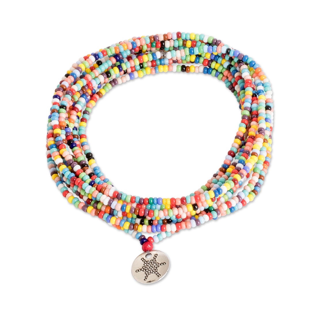 Versatile Rainbow Beaded Wrap Bracelet and Strand Necklace - Infinite Rainbow