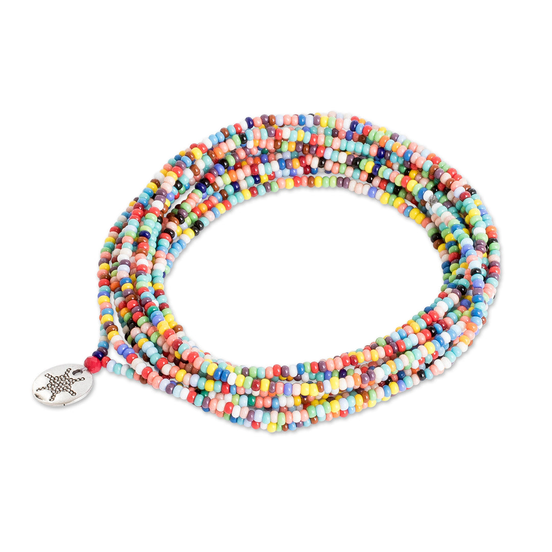 Versatile Rainbow Beaded Wrap Bracelet and Strand Necklace - Infinite Rainbow