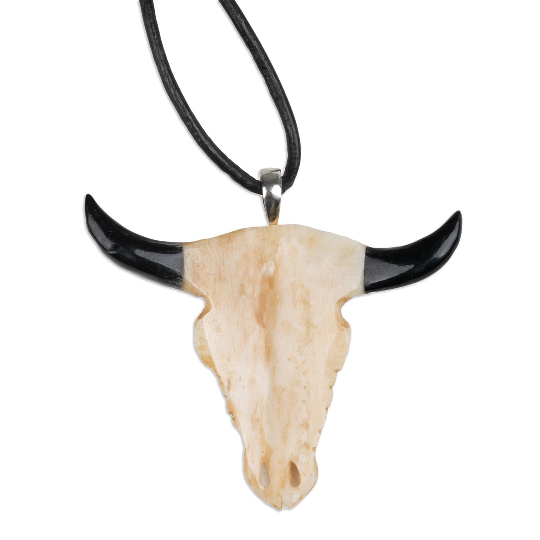 Adjustable Eagle-Themed Hand-Carved Cord Pendant Necklace - Eagle Horns