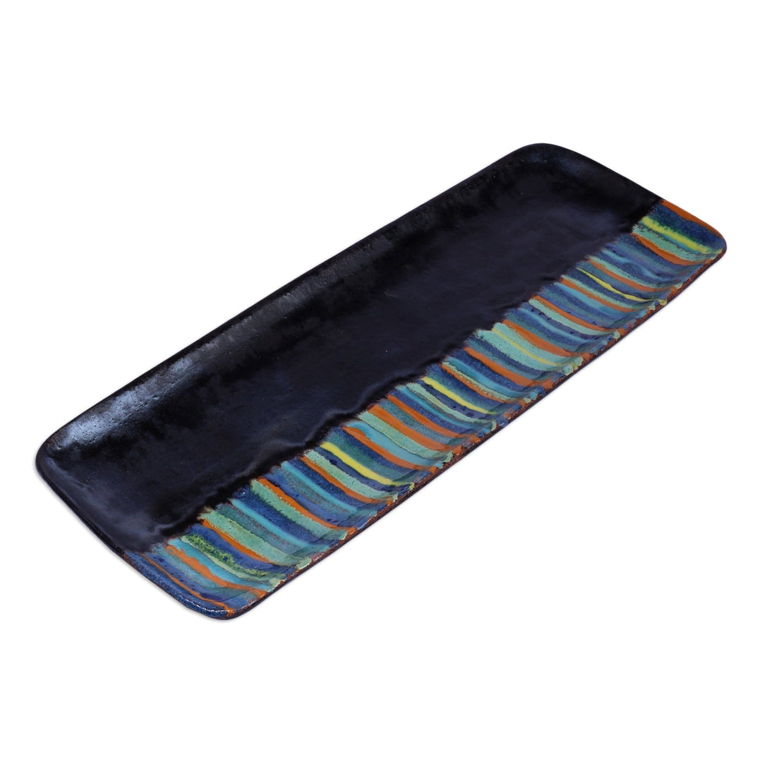 Minimalist-Inspired Glazed Ceramic Platter Made in Armenia - Kaleidoscopic Flavor