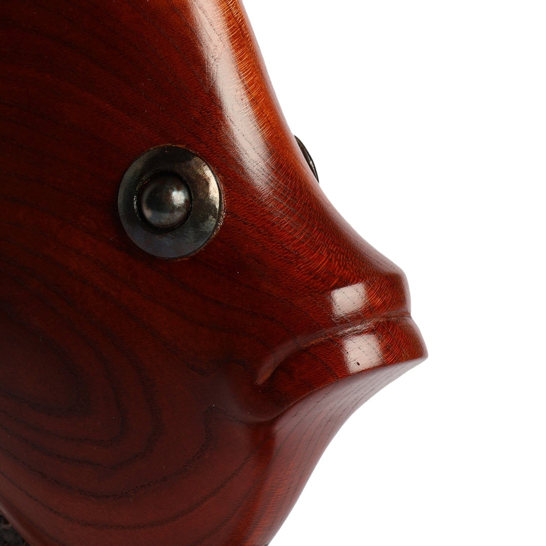 Sea Life-Themed Carved Apricot Wood and Iron Fish Sculpture - Marine Sense