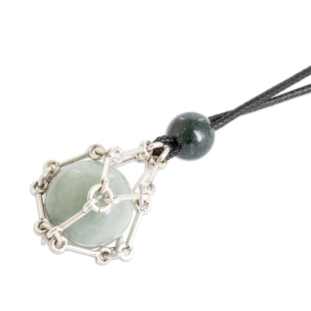 Archangel-Themed Harmony Ball Necklace with 3 Jade Gemstones - Celestial Spirits