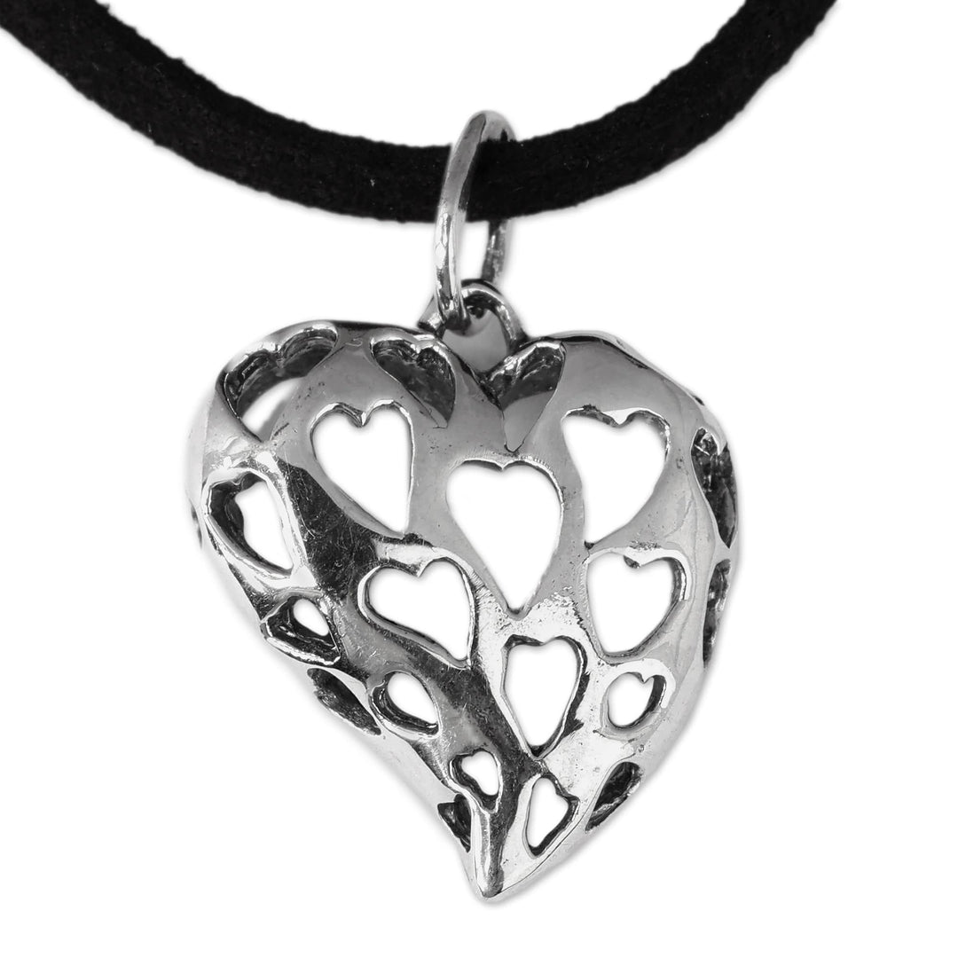 Heart-Shaped High-Polished Sterling Silver Pendant Necklace - Romantic Silhouettes