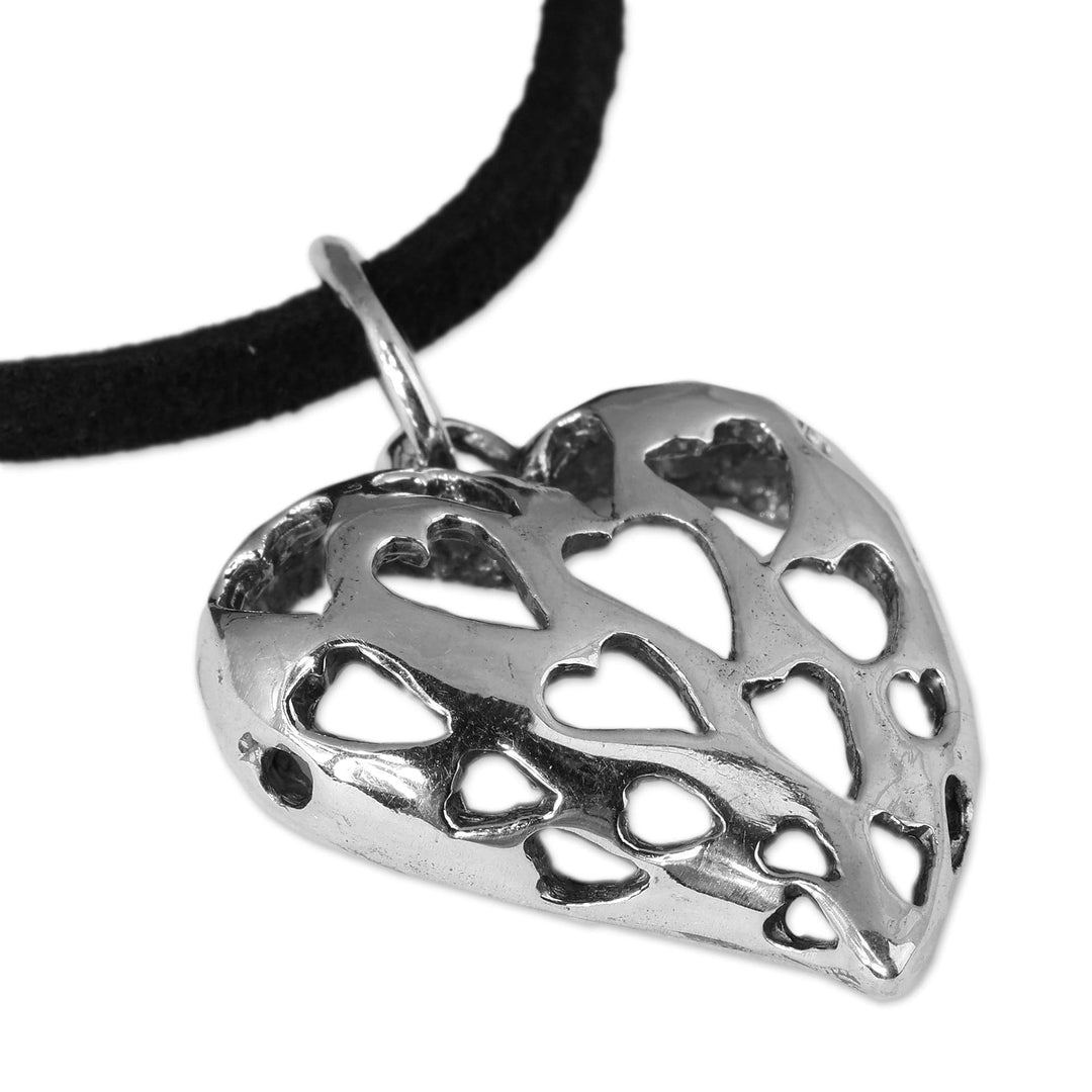 Heart-Shaped High-Polished Sterling Silver Pendant Necklace - Romantic Silhouettes