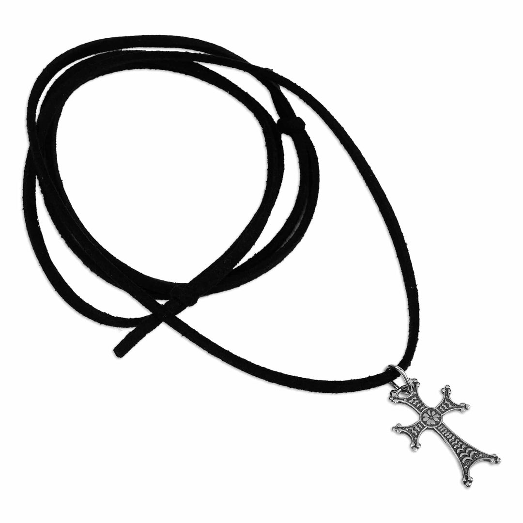 Armenian Oxidized Sterling Silver Cross Pendant Necklace - Faithful Soul