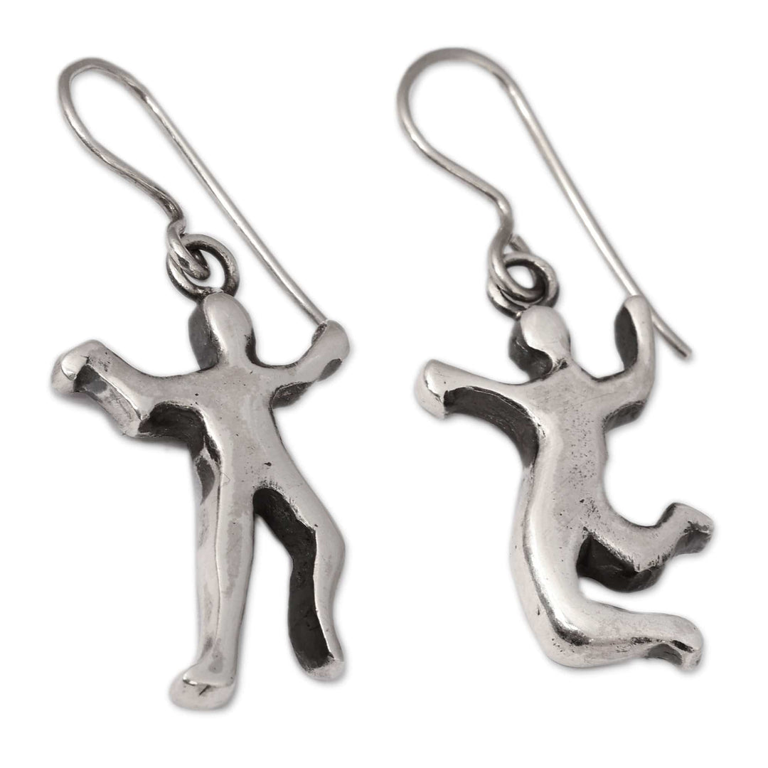 Inspirational Dance-Themed Sterling Silver Dangle Earrings - Bright Together