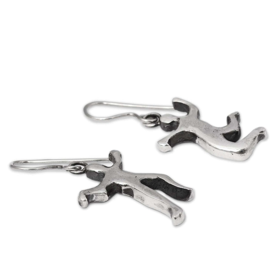 Inspirational Dance-Themed Sterling Silver Dangle Earrings - Bright Together