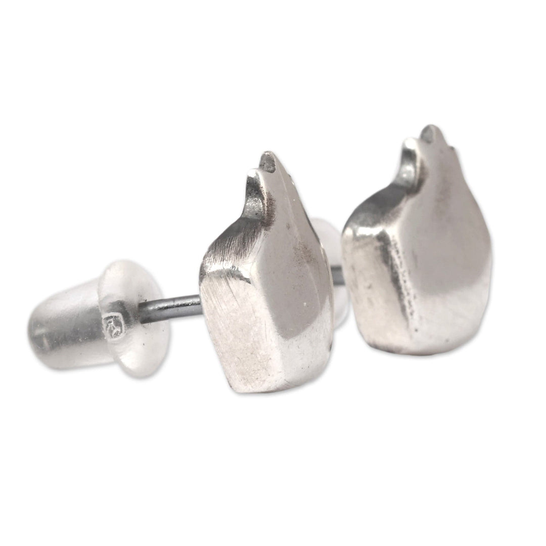 High-Polished Pomegranate Sterling Silver Stud Earrings - Bright Omen