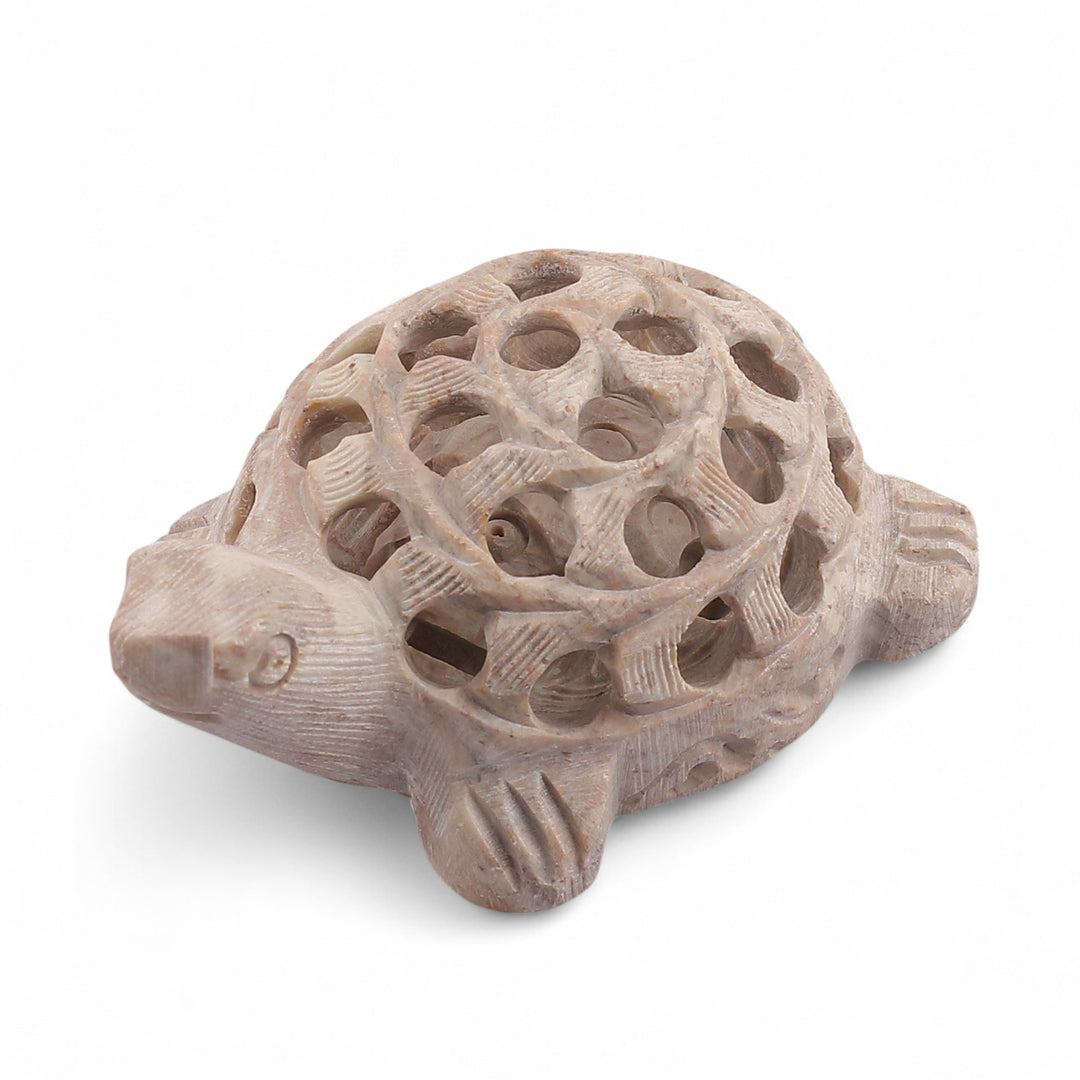 Fair Trade Jali Hand-Carved Turtle Soapstone Figurine - Turtle Tales