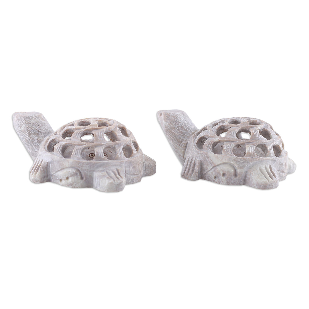 Fair Trade Jali Hand-Carved Turtle Soapstone Figurine - Turtle Tales