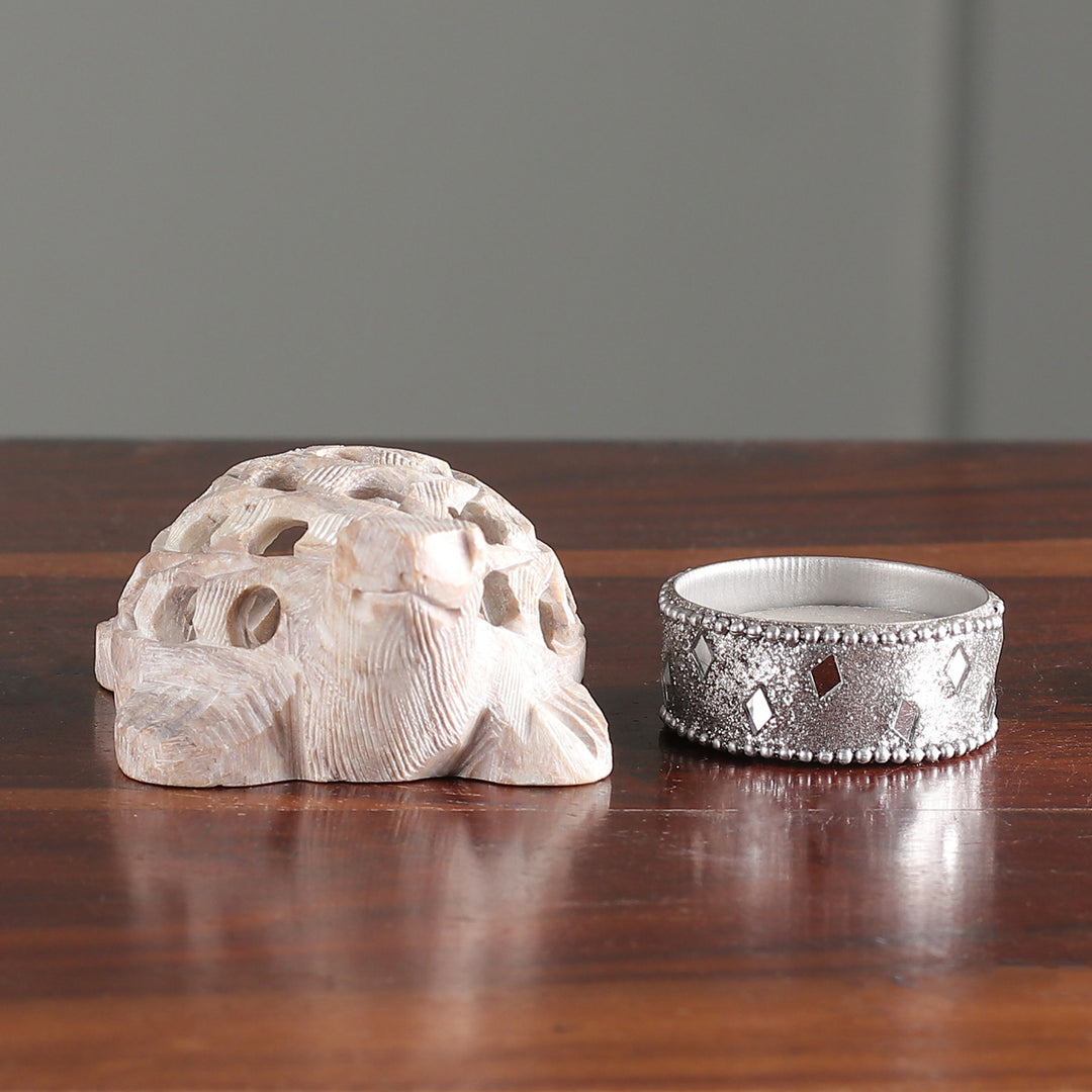 Fair Trade Jali Hand-Carved Turtle Soapstone Figurine - Turtle Tales