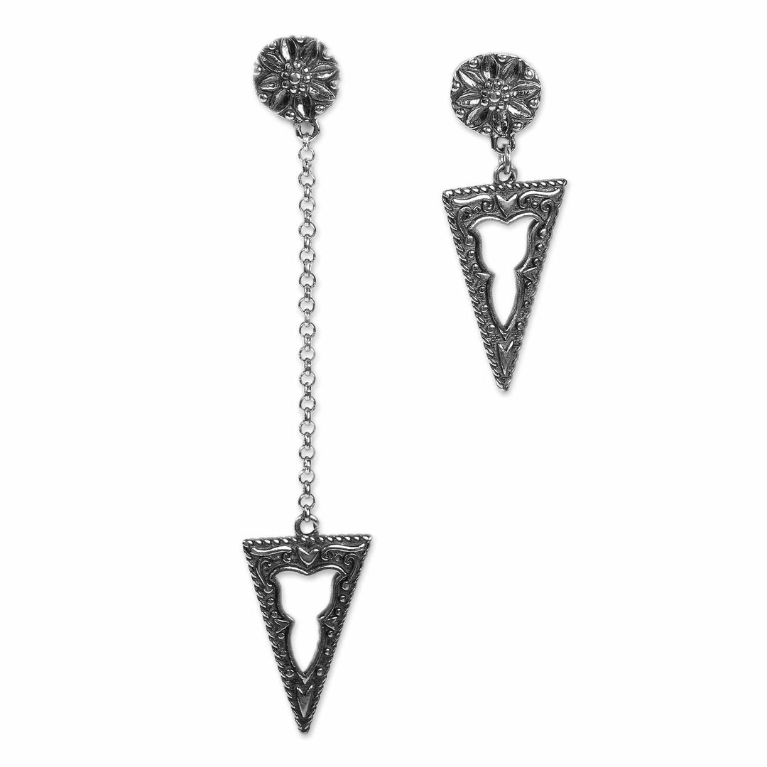 Armenian-Inspired Sterling Silver Statement Dangle Earrings - Altars to Perfection