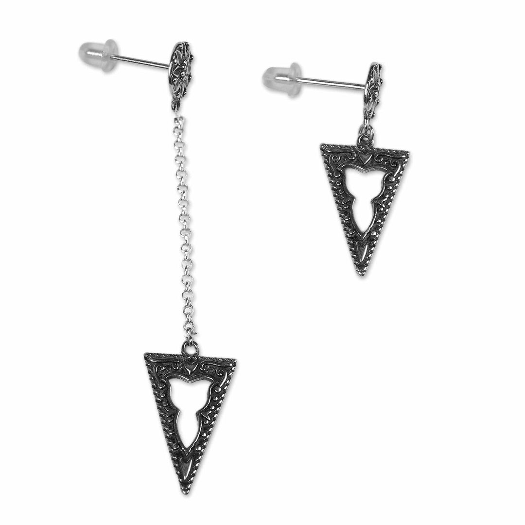 Armenian-Inspired Sterling Silver Statement Dangle Earrings - Altars to Perfection