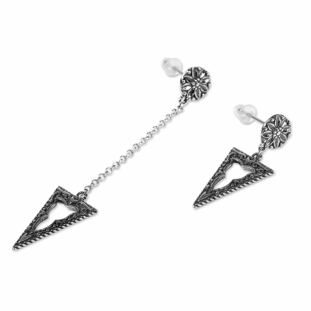 Armenian-Inspired Sterling Silver Statement Dangle Earrings - Altars to Perfection