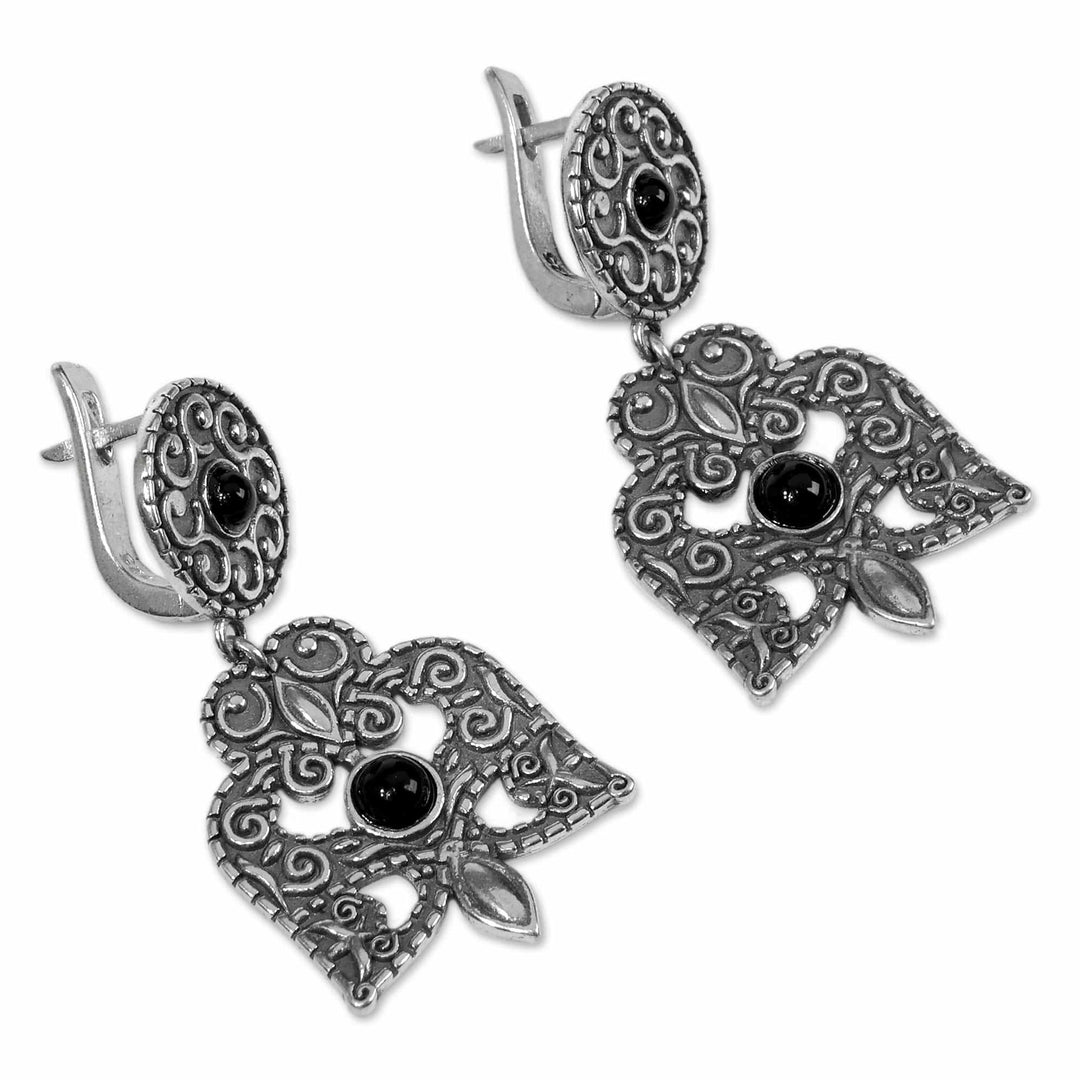 Classic Armenian Sterling Silver and Onyx Dangle Earrings - Midnight Splendor