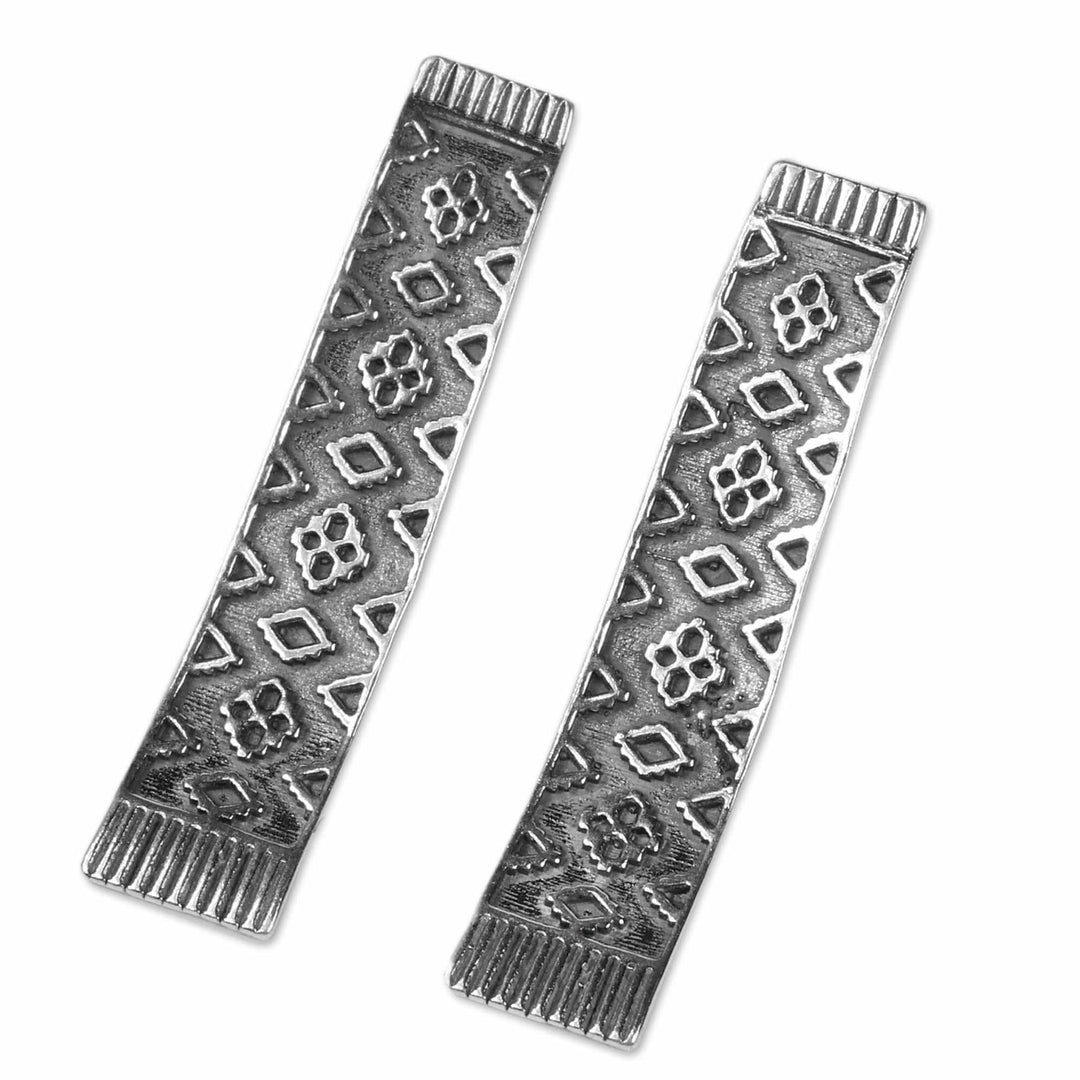 Artisan-Made Armenian-Inspired Sterling Silver Drop Earrings - Immortal Textures