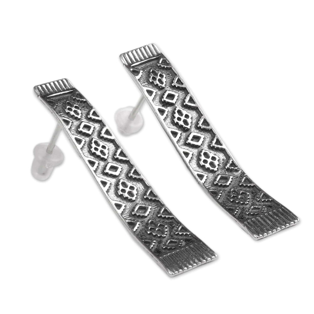 Artisan-Made Armenian-Inspired Sterling Silver Drop Earrings - Immortal Textures