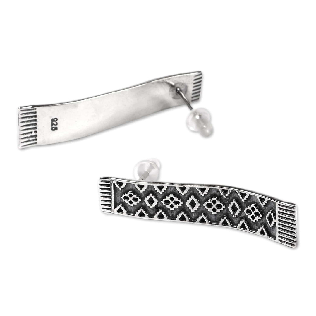 Artisan-Made Armenian-Inspired Sterling Silver Drop Earrings - Immortal Textures