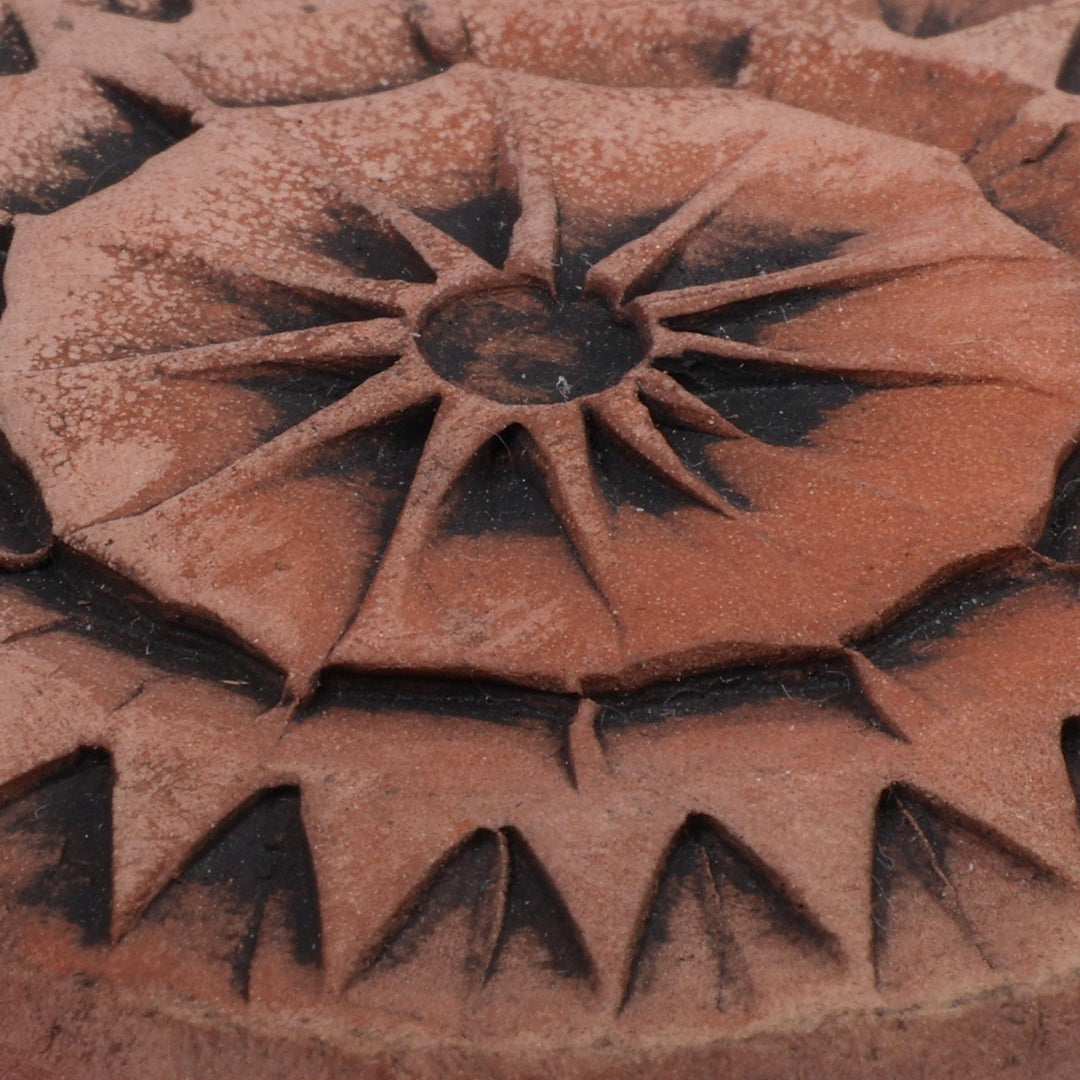 Black and Brown Sun-Themed Ceramic Cord Pendant Necklace - Ancient Sun