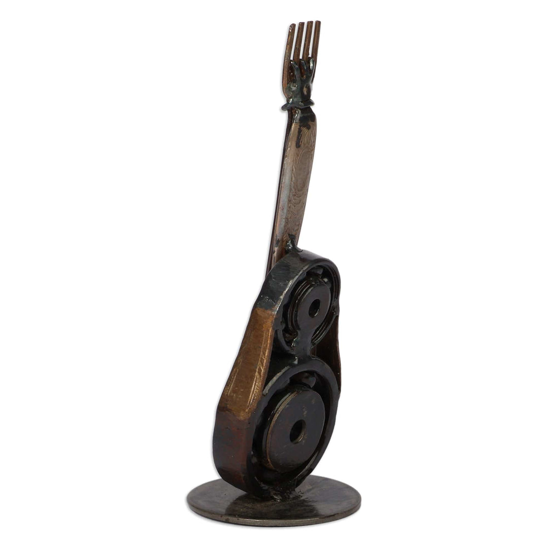 Music-Themed Eco-Friendly Recycled Metal Guitar Sculpture - Symphony of The Steel Guitar