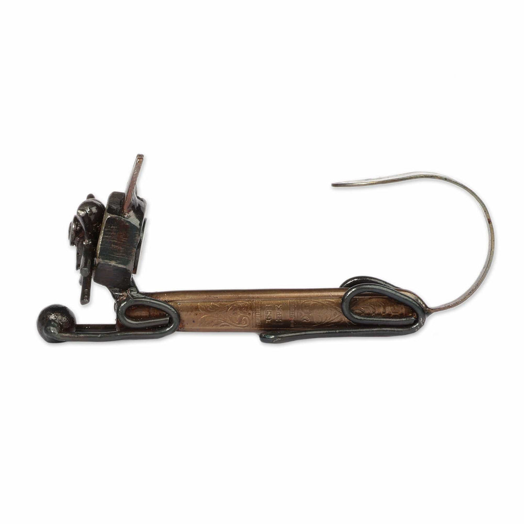 Eco-Friendly Whimsical Cat-Themed Recycled Metal Sculpture - Whiskered Curiosity