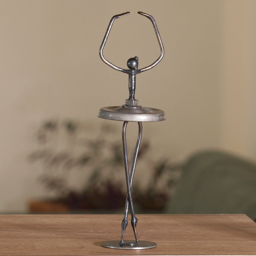 Eco-Friendly Handcrafted Recycled Metal Ballerina Sculpture - Beauty in Motion