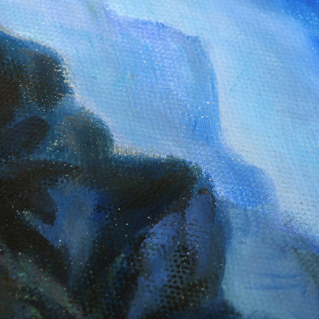 Nature-Themed Mountain Landscape Oil on Canvas Painting - The Mountains