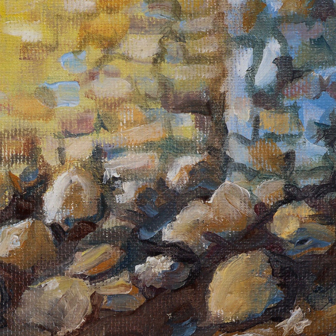 Armenian-Made Signed Hadrut City Oil on Canvas Painting - Old Quarter of Hadrut II
