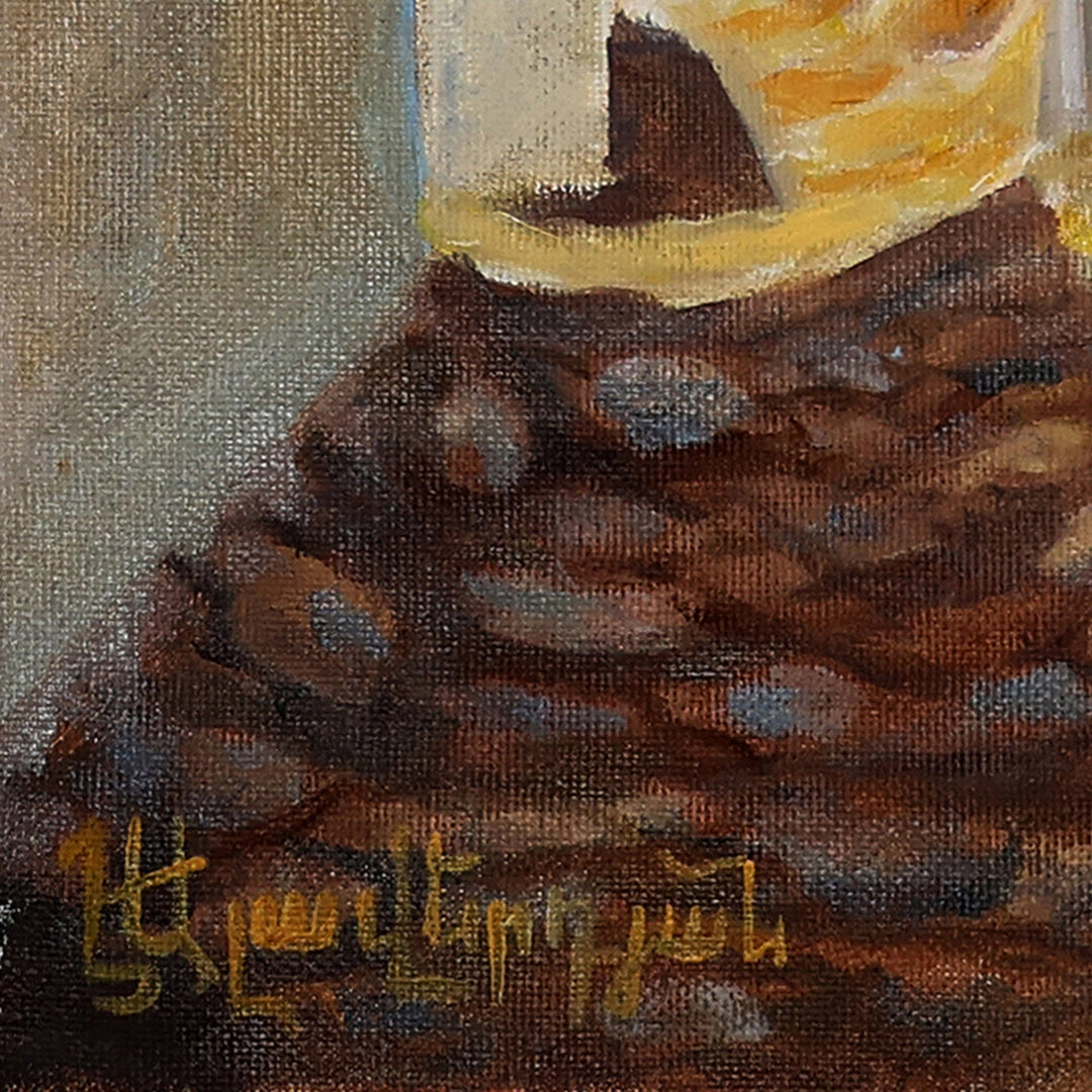 Armenian-Made Signed Hadrut City Oil on Canvas Painting - Old Quarter of Hadrut II