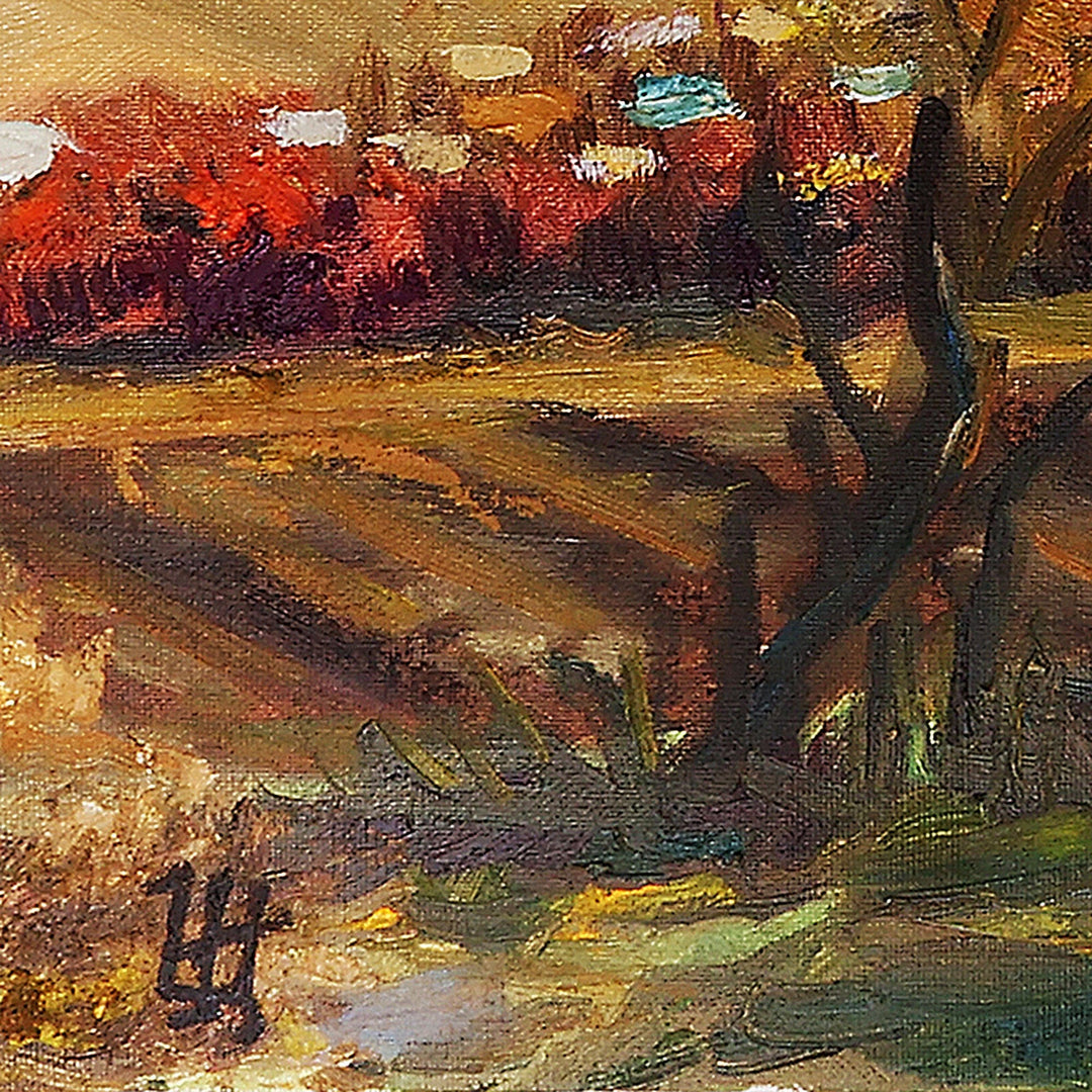 Autumn-Themed Landscape Oil on Canvas Painting from Armenia - Autumn