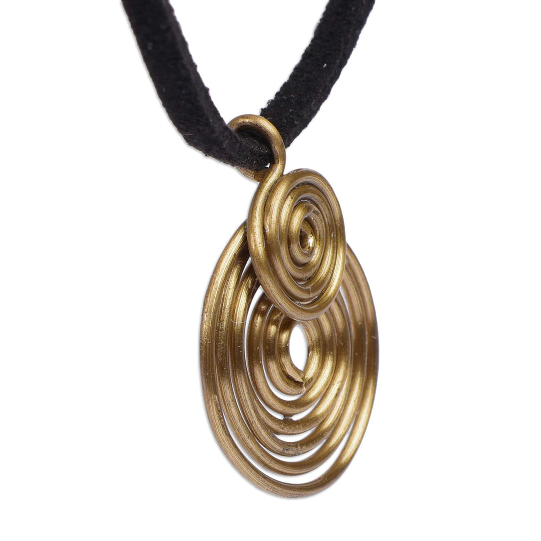 Folk Art Spiral-Themed Pendant Necklace with Antiqued Finish - Sublime Spirals