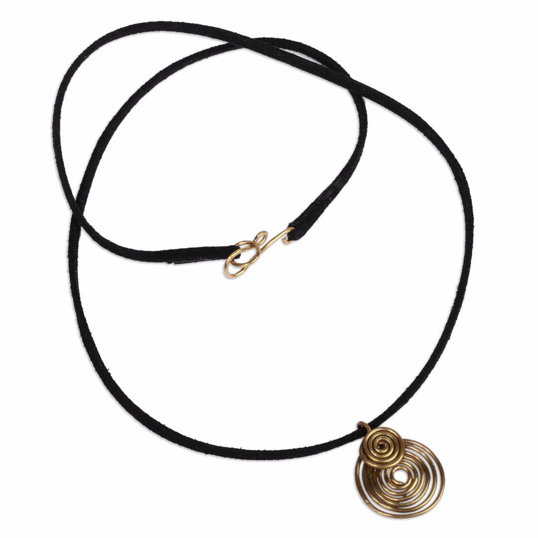 Folk Art Spiral-Themed Pendant Necklace with Antiqued Finish - Sublime Spirals