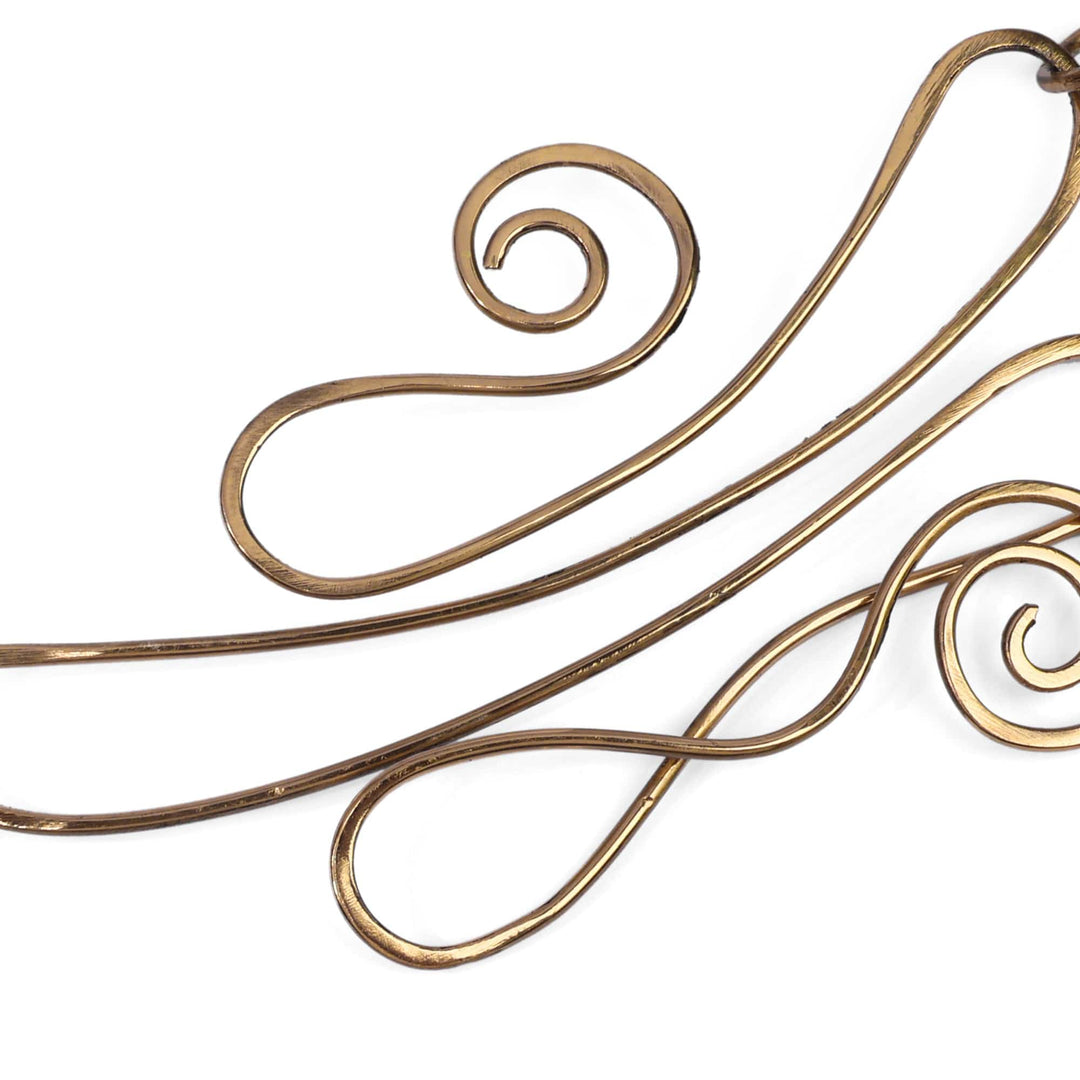 Modern Abstract Musical Note-Themed Brass Choker Necklace - Melody Spiral