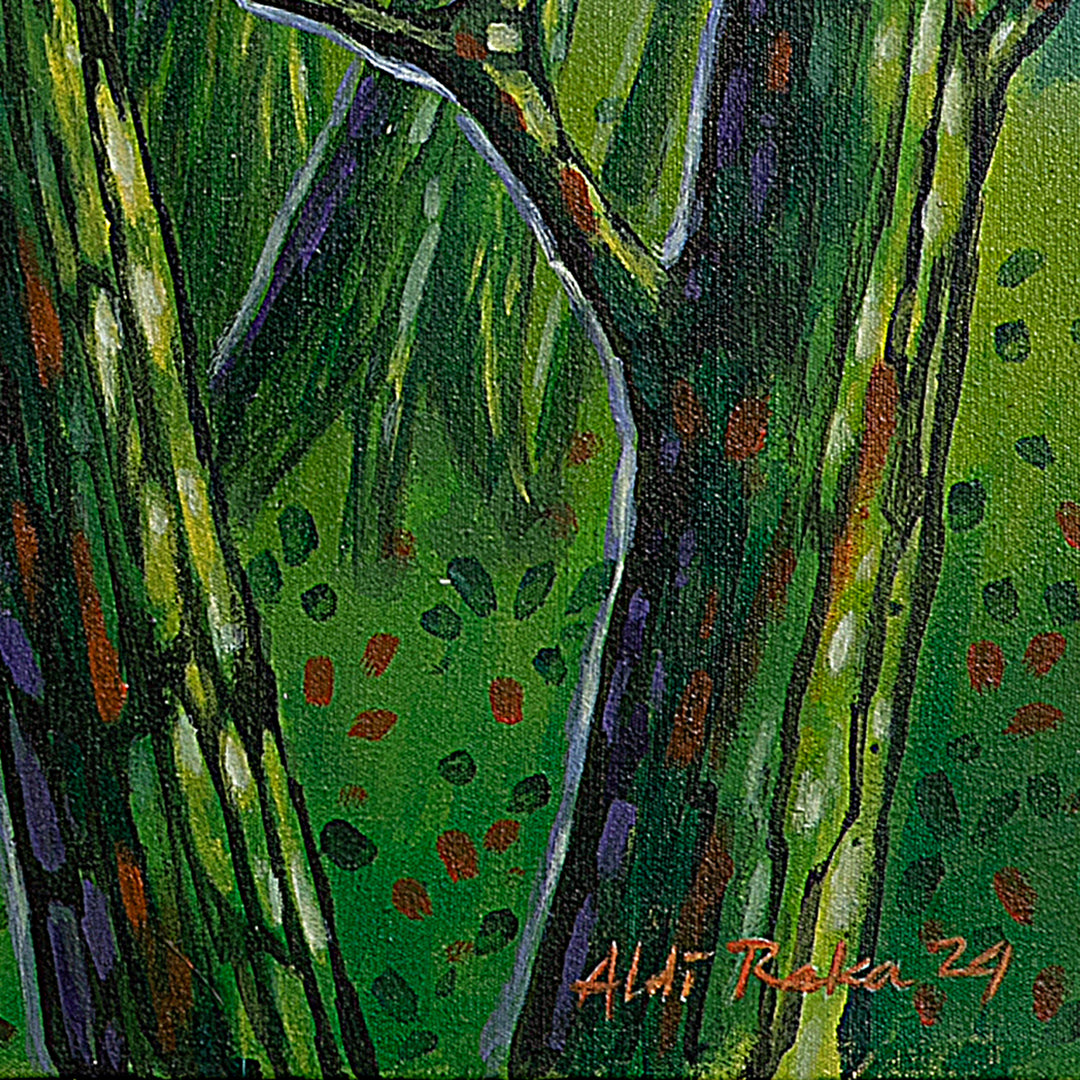 Inspirational Green Forest-Themed Acrylic on Canvas Painting - Hope in The Future