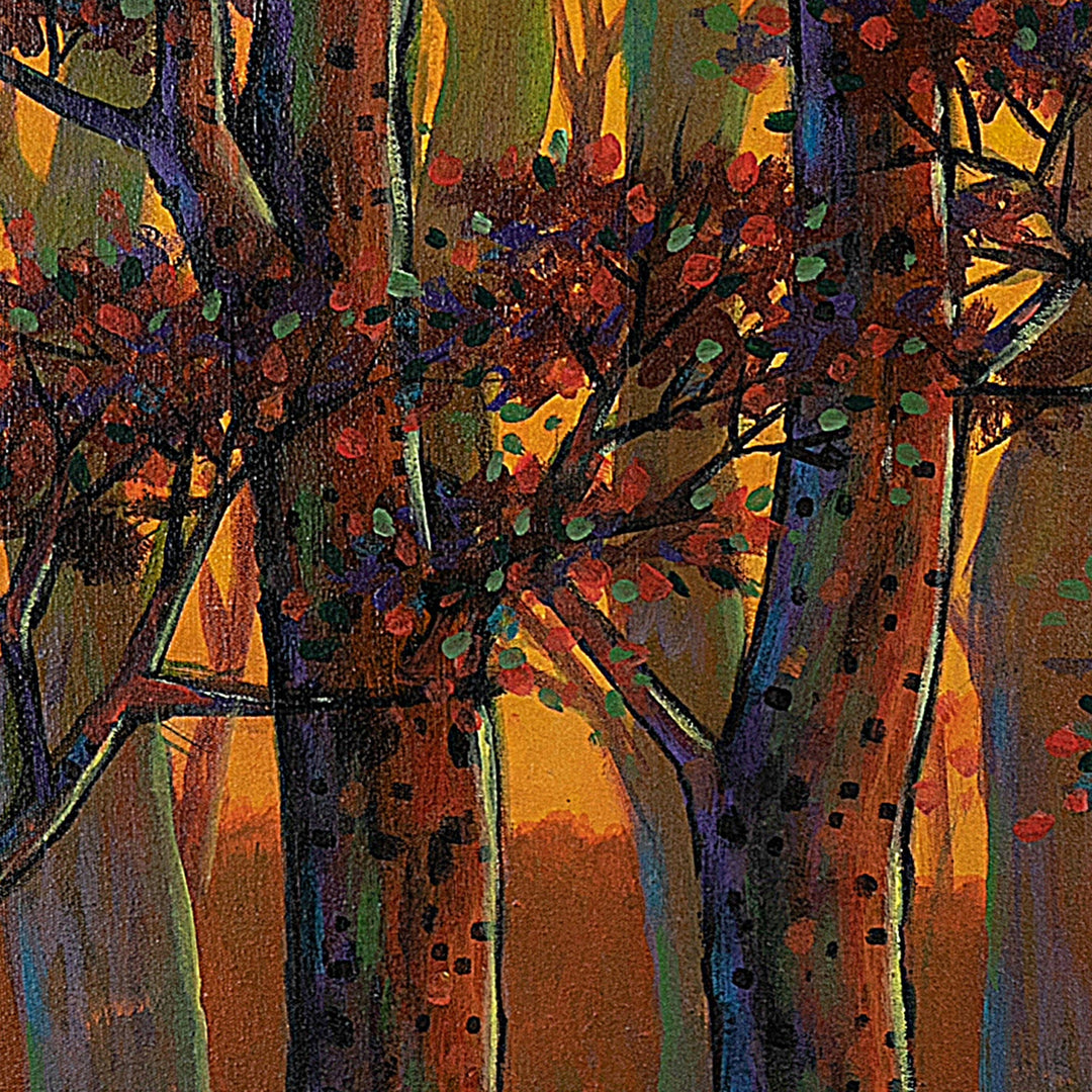 Evening Forest-Scape Painting Made of Acrylic on Canvas - Beauty of Sonokeling Forest
