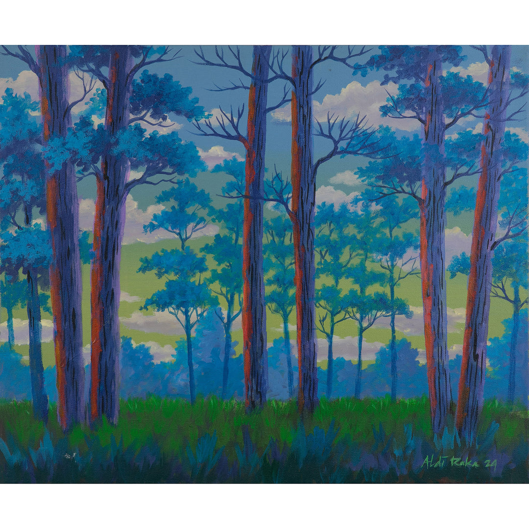 Nature-Themed Signed Impressionist Acrylic Forest Painting - What You Give You Will Receive
