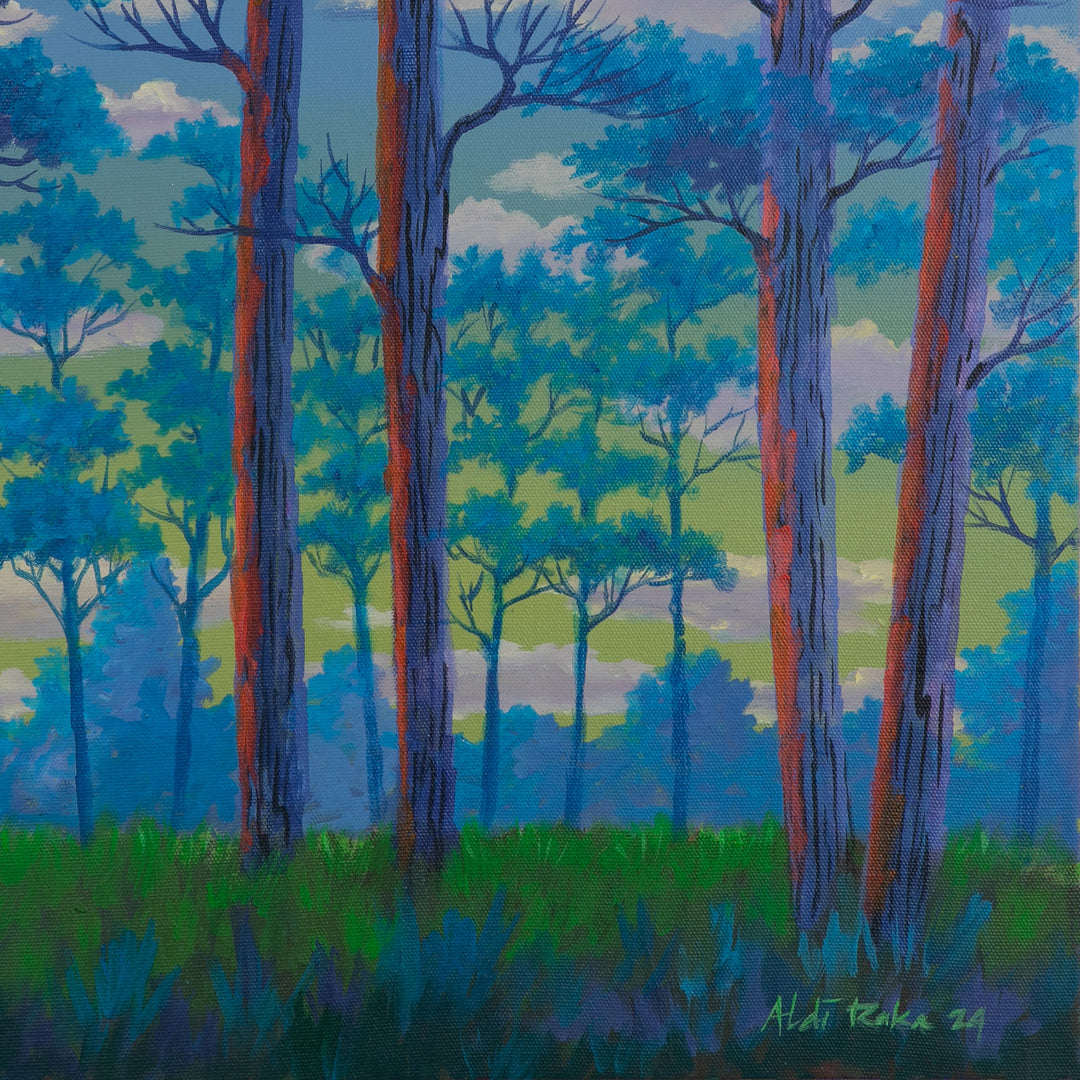 Nature-Themed Signed Impressionist Acrylic Forest Painting - What You Give You Will Receive